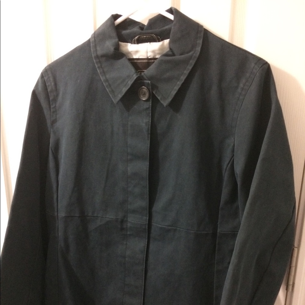 COACH Navy Blue Monogrammed trench/rain coat
